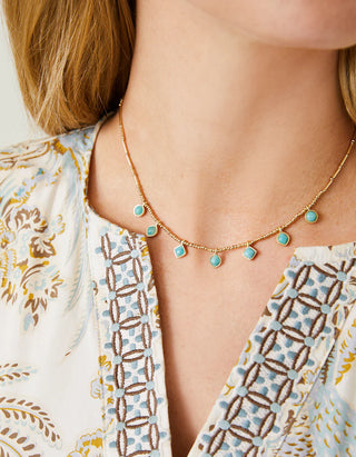 Spartina Maera Bitty Bead Necklace 15” Amazonite