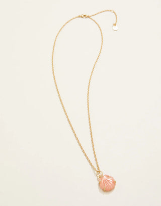 Spartina Carved Shell Necklace 18” Coral