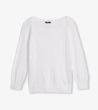 Hatley 3/4 Sleeve Knit Breton - White