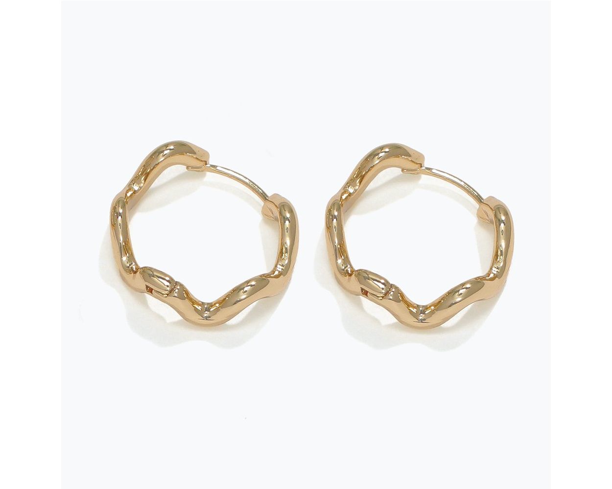Wavy Huggie Hoop Earrings