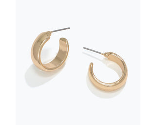 Mini Polished Hoop Stud Earrings