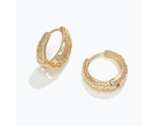 Gold Textured Huggie Earrings