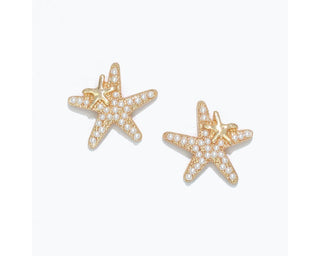 Pearl Studded Starfish Earrings