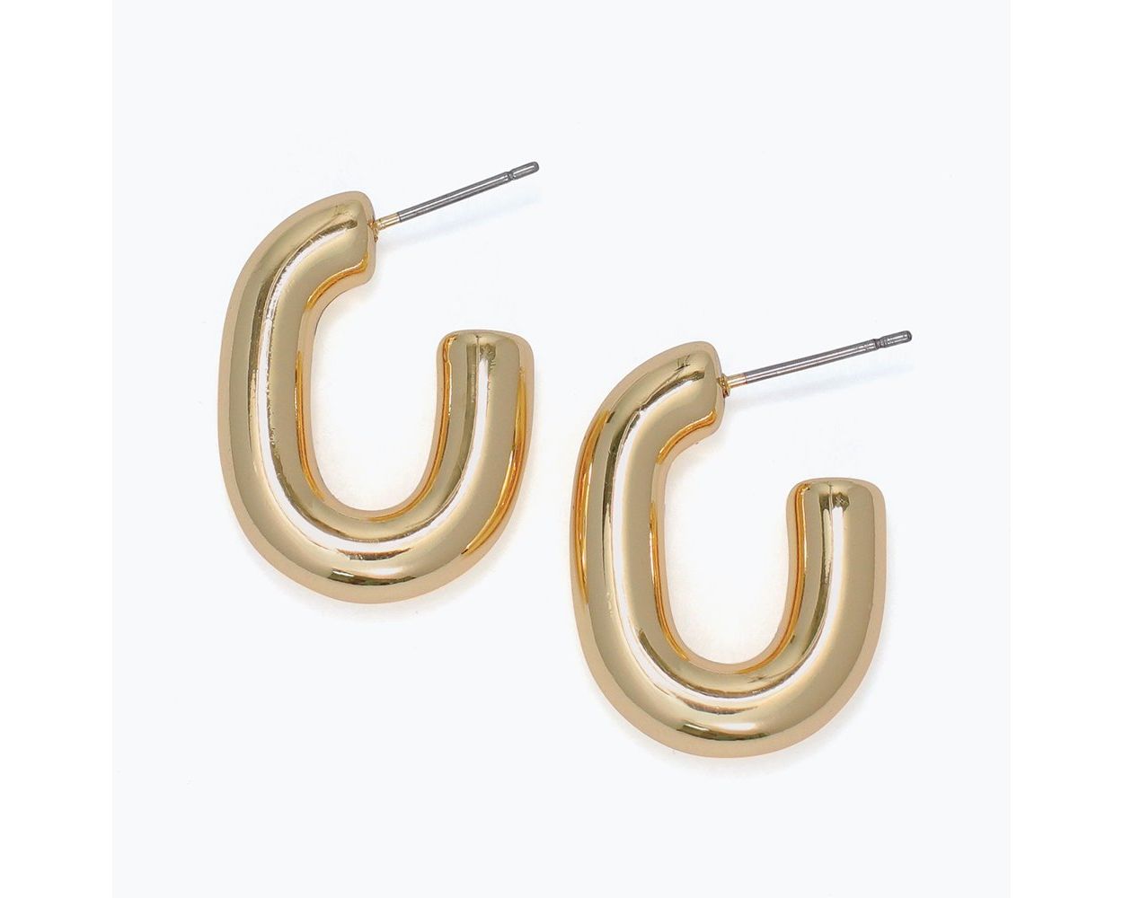 Gold Oval Hoops