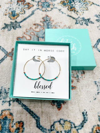 Dot & Dash Blessed Hoop Earrings