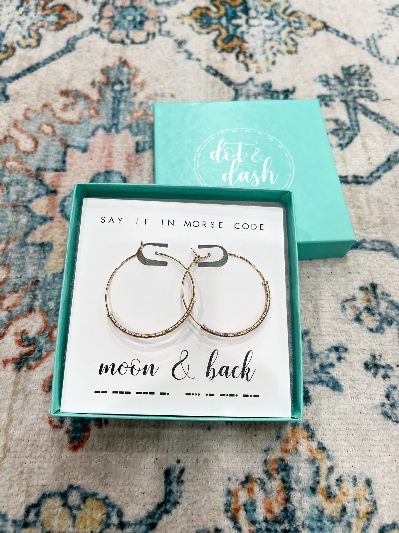 Dot & Dash Moon and Back Hoop Earrings