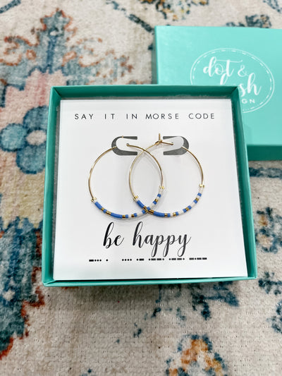 Dot & Dash Be Happy Hoop Earrings