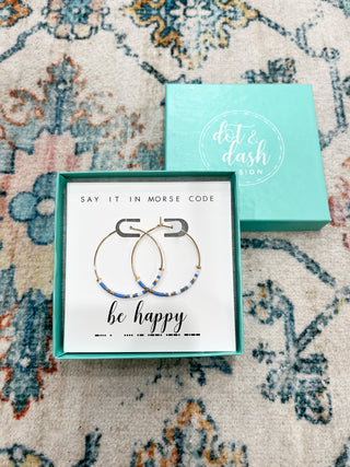 Dot & Dash Be Happy Hoop Earrings