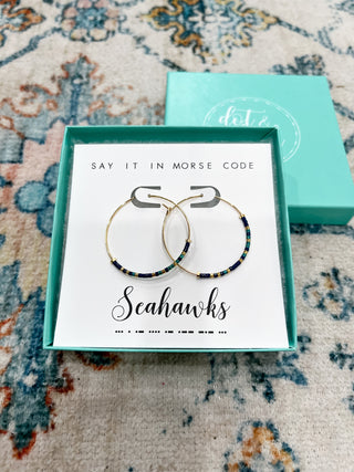 Dot & Dash Seahawks Hoop Earrings