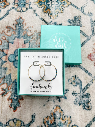 Dot & Dash Seahawks Hoop Earrings