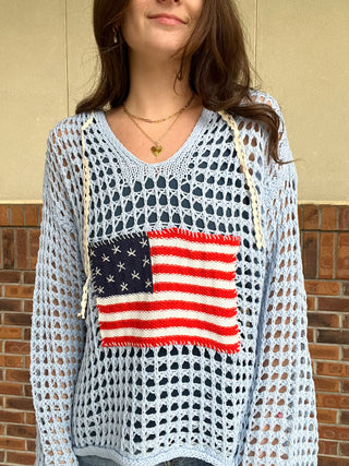 Pol American Flag Hoodie Sweater