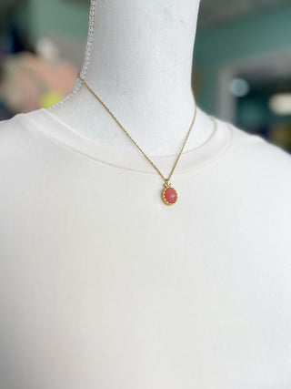 Spartina Nara Oval 17” Pink Necklace