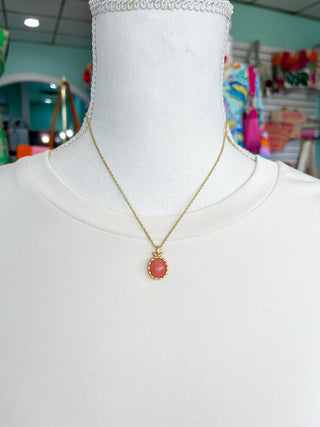 Spartina Nara Oval 17” Pink Necklace