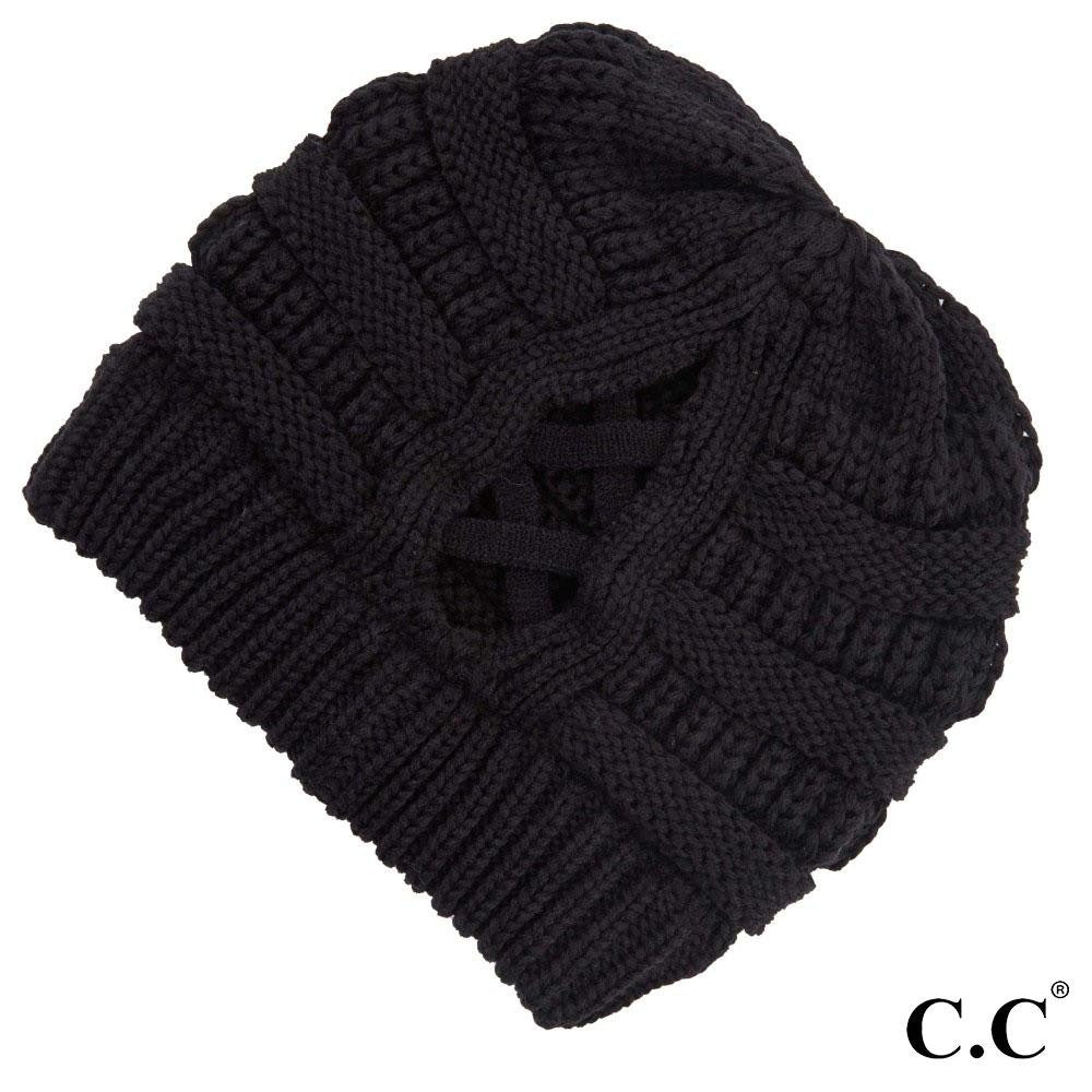 CC Solid Ribbed Messy Bun Beanie "The Original"