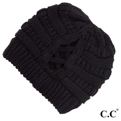 CC Solid Ribbed Messy Bun Beanie "The Original"