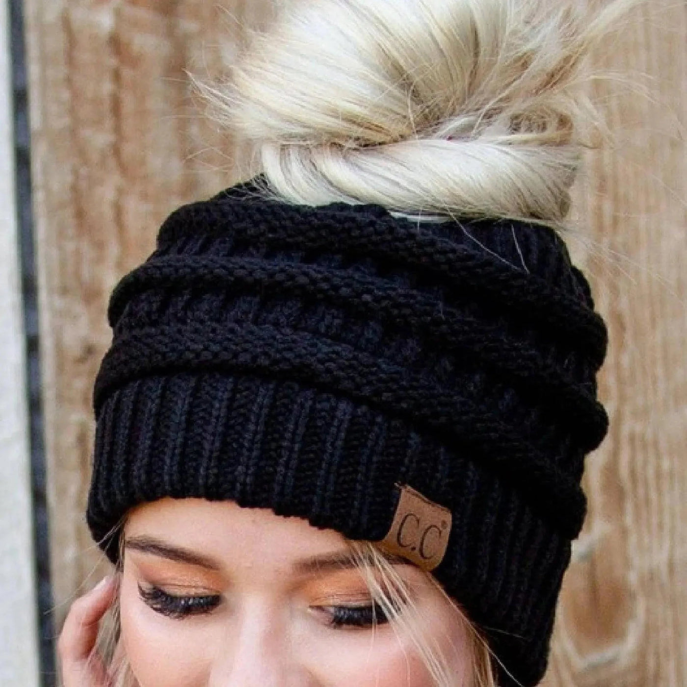 CC Solid Ribbed Messy Bun Beanie "The Original"