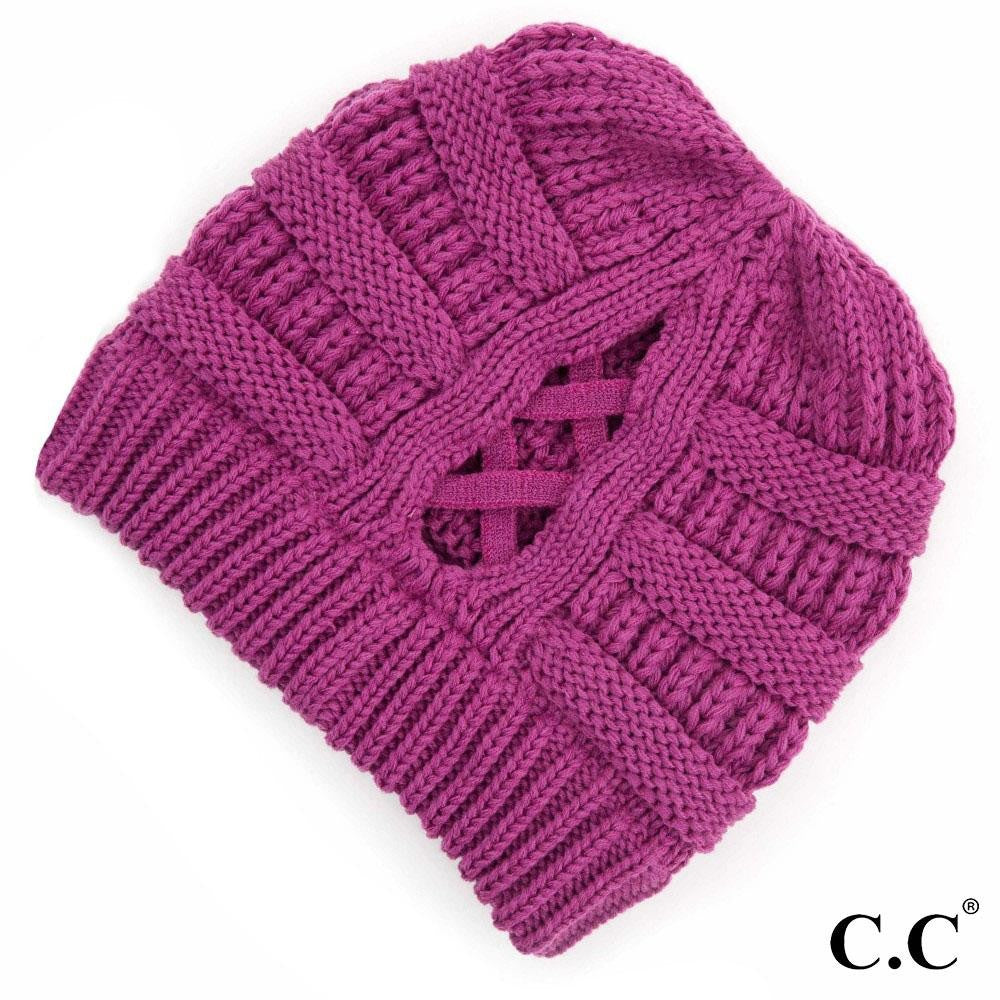 CC Solid Ribbed Messy Bun Beanie "The Original"