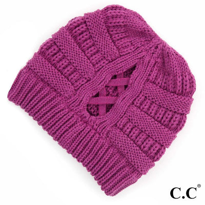 CC Solid Ribbed Messy Bun Beanie "The Original"