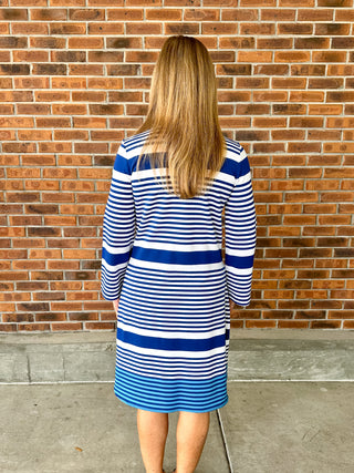 Hatley Ashley Dress - Blue Quartz Stripes