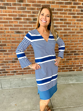 Hatley Ashley Dress - Blue Quartz Stripes