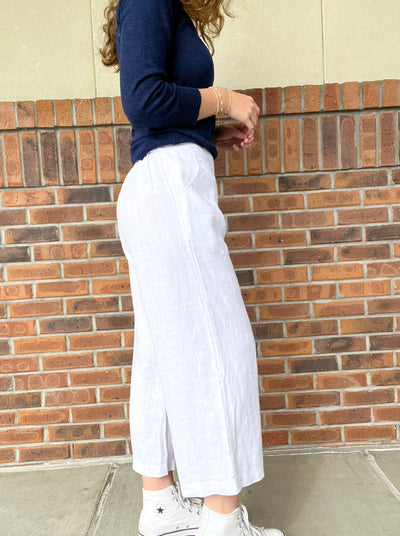 Hatley Cropped Wide Leg - White