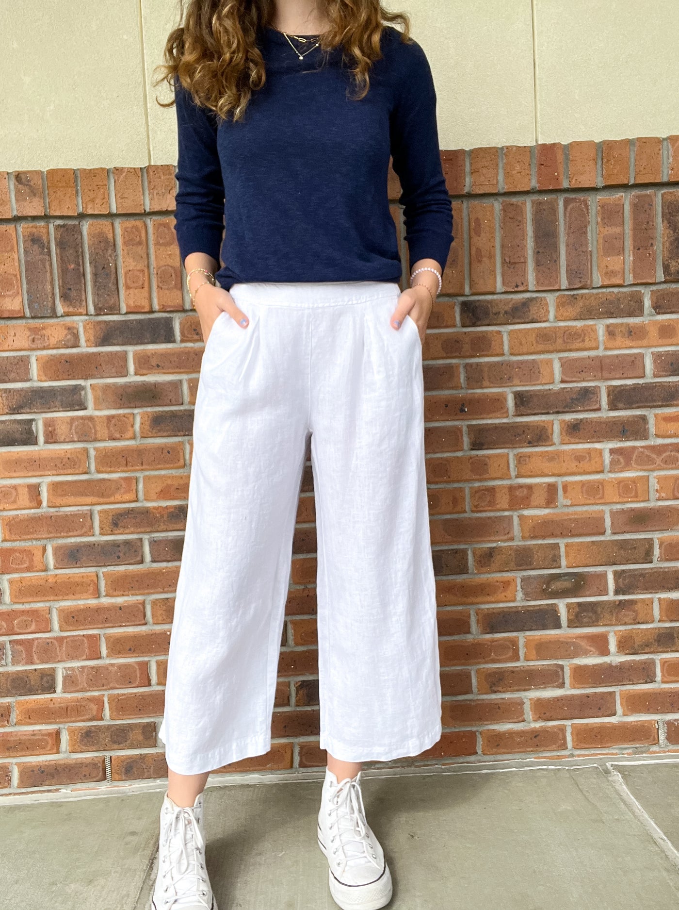 Hatley Cropped Wide Leg - White