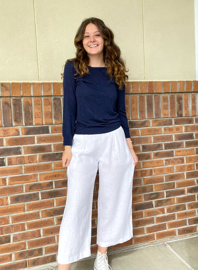 Hatley Cropped Wide Leg - White