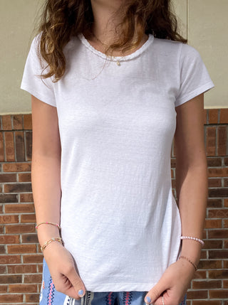 Hatley Braided Neck Tee - White