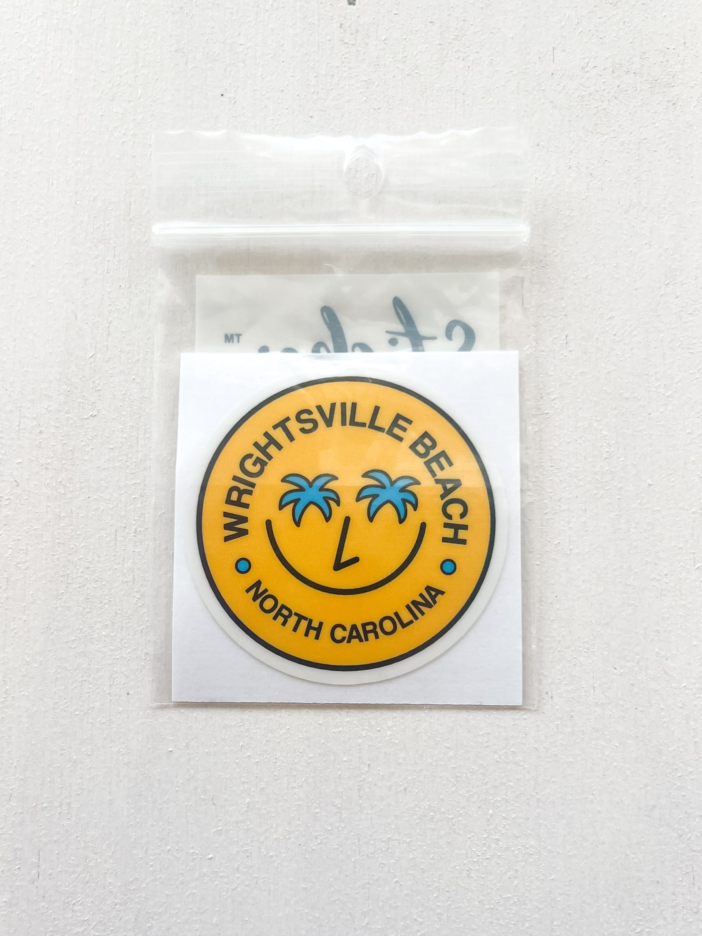 Wrightsville Beach NC Palm Smiley Face Sticker