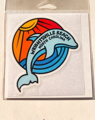 Wrightsville Beach NC Sunset Dolphin Sticker