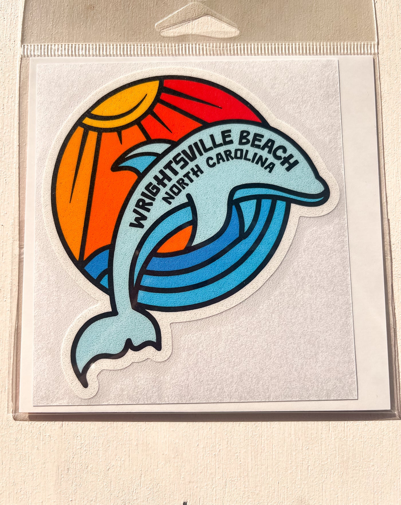 Wrightsville Beach NC Sunset Dolphin Sticker