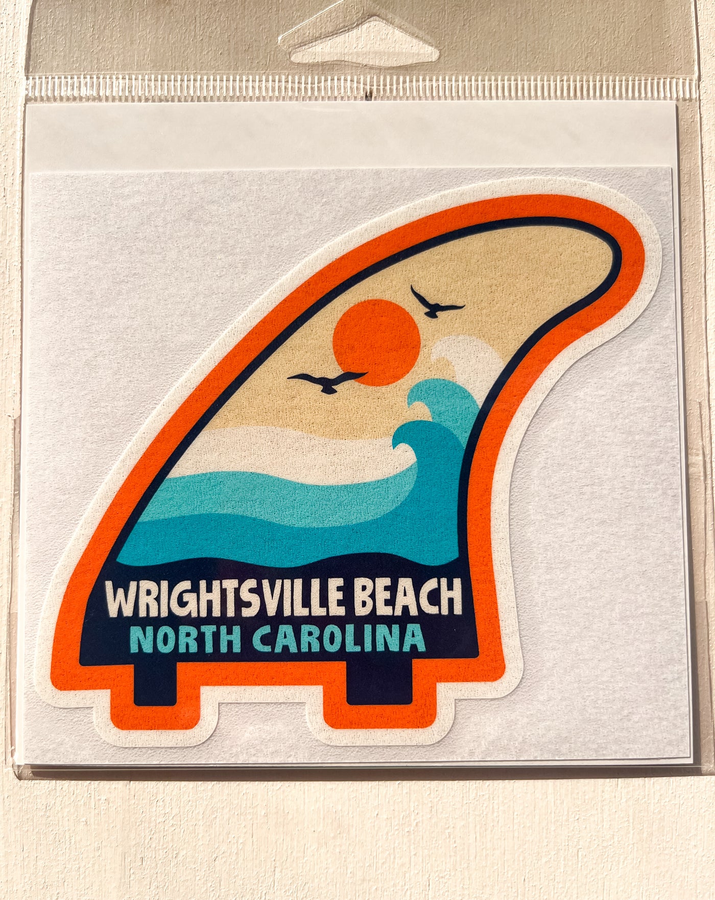 Wrightsville Beach NC Shark Fin Sticker