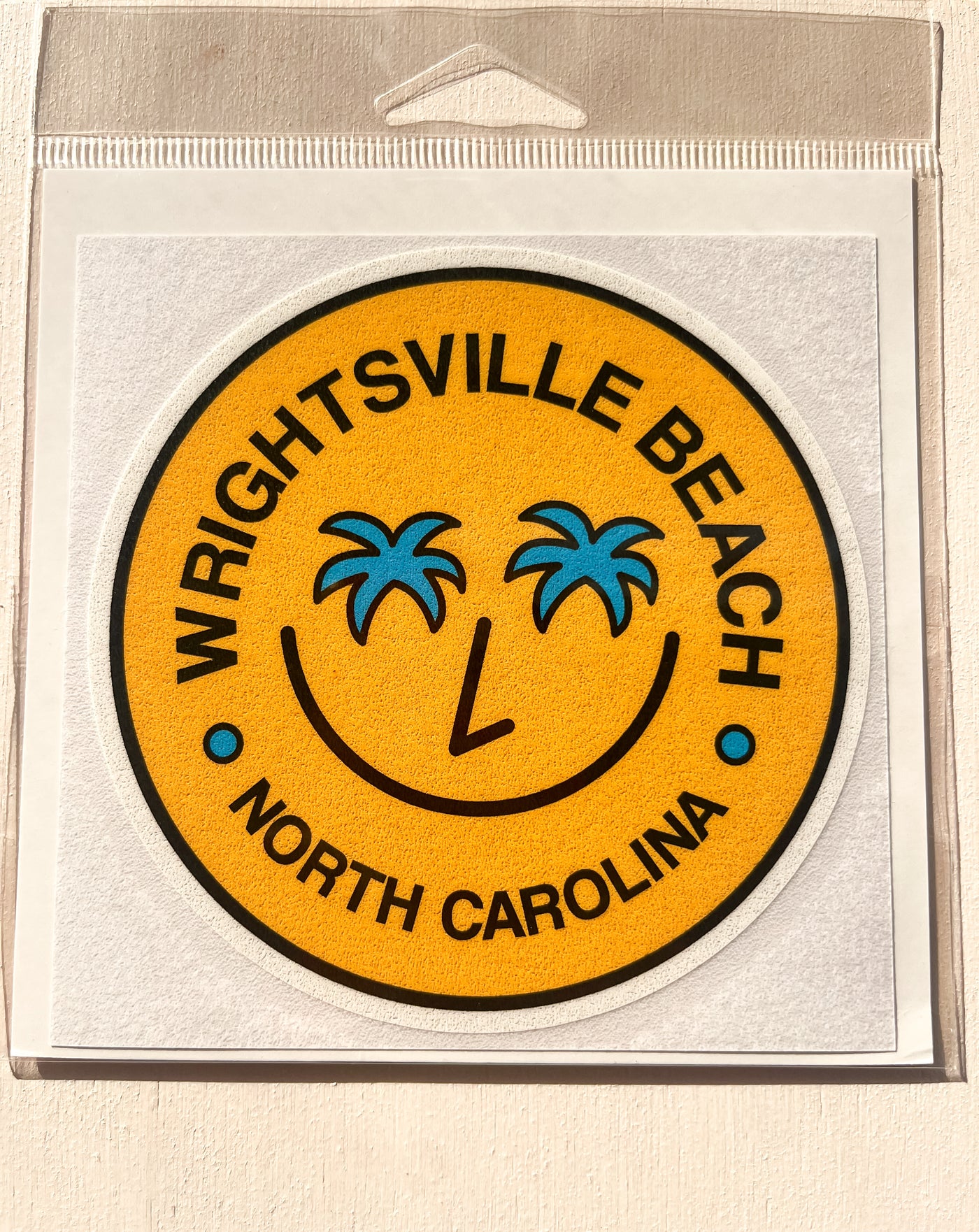 Wrightsville Beach NC Palm Smiley Sticker