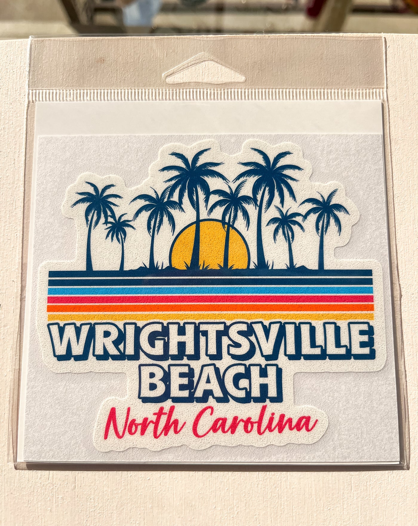 Wrightsville Beach NC Rainbow Palm Sticker