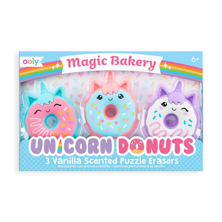 Magic Bakery Unicorn Donuts Scented Erasers - Set of 3