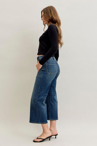 Judy Blue High Waist Wide Crop Utility