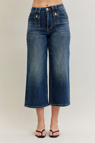 Judy Blue High Waist Wide Crop Utility