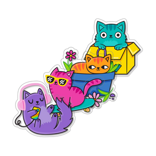 Stickiville Silly Kitties Vinyl Stickers
