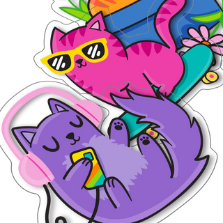 Stickiville Silly Kitties Vinyl Stickers