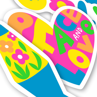 Stickiville Peace and Love Vinyl Stickers