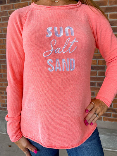 Lulu B "Sun Salt Sand" Embroidered Sweater