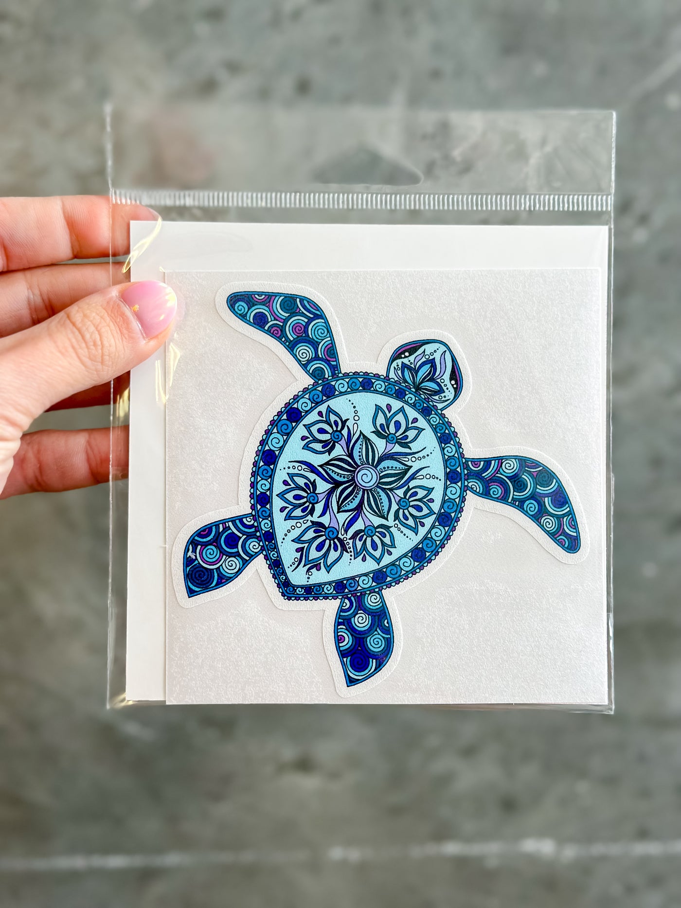 Blue paisley turtle Sticker