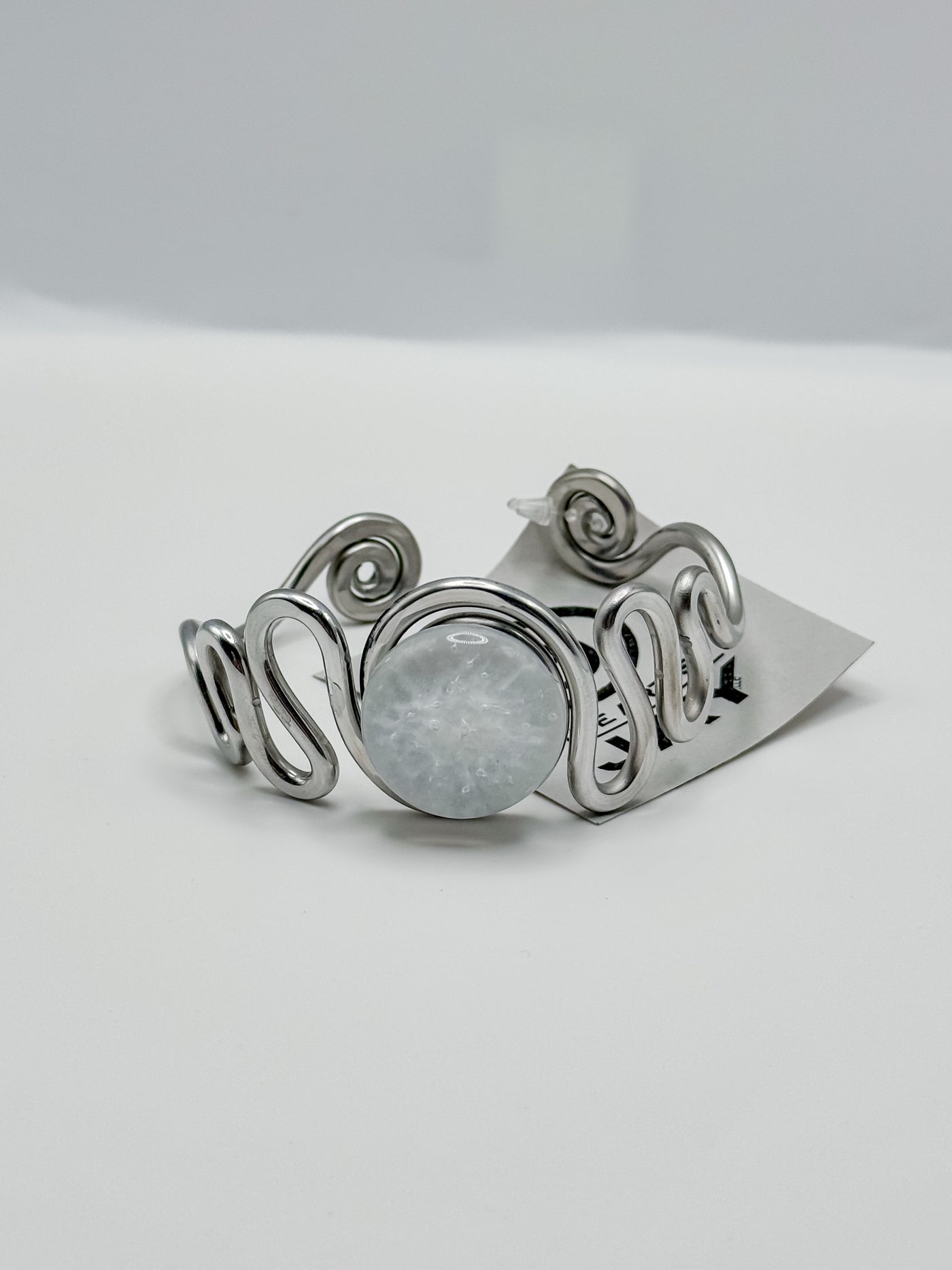 White Stone Squiggle Cuff