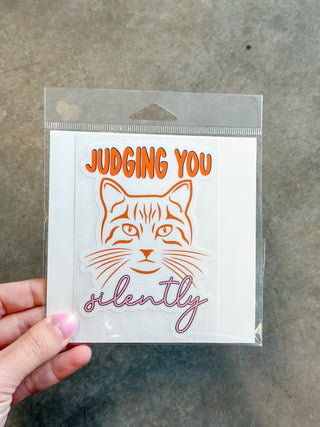 Judging you silently -Cat sticker