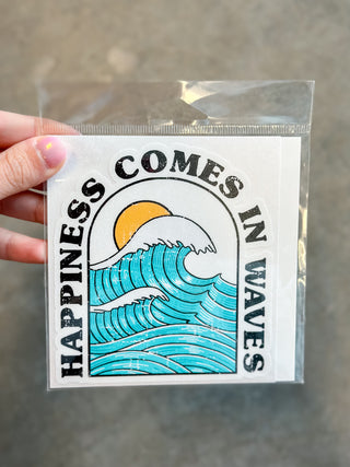 Happiness comes in waves Arch sticker