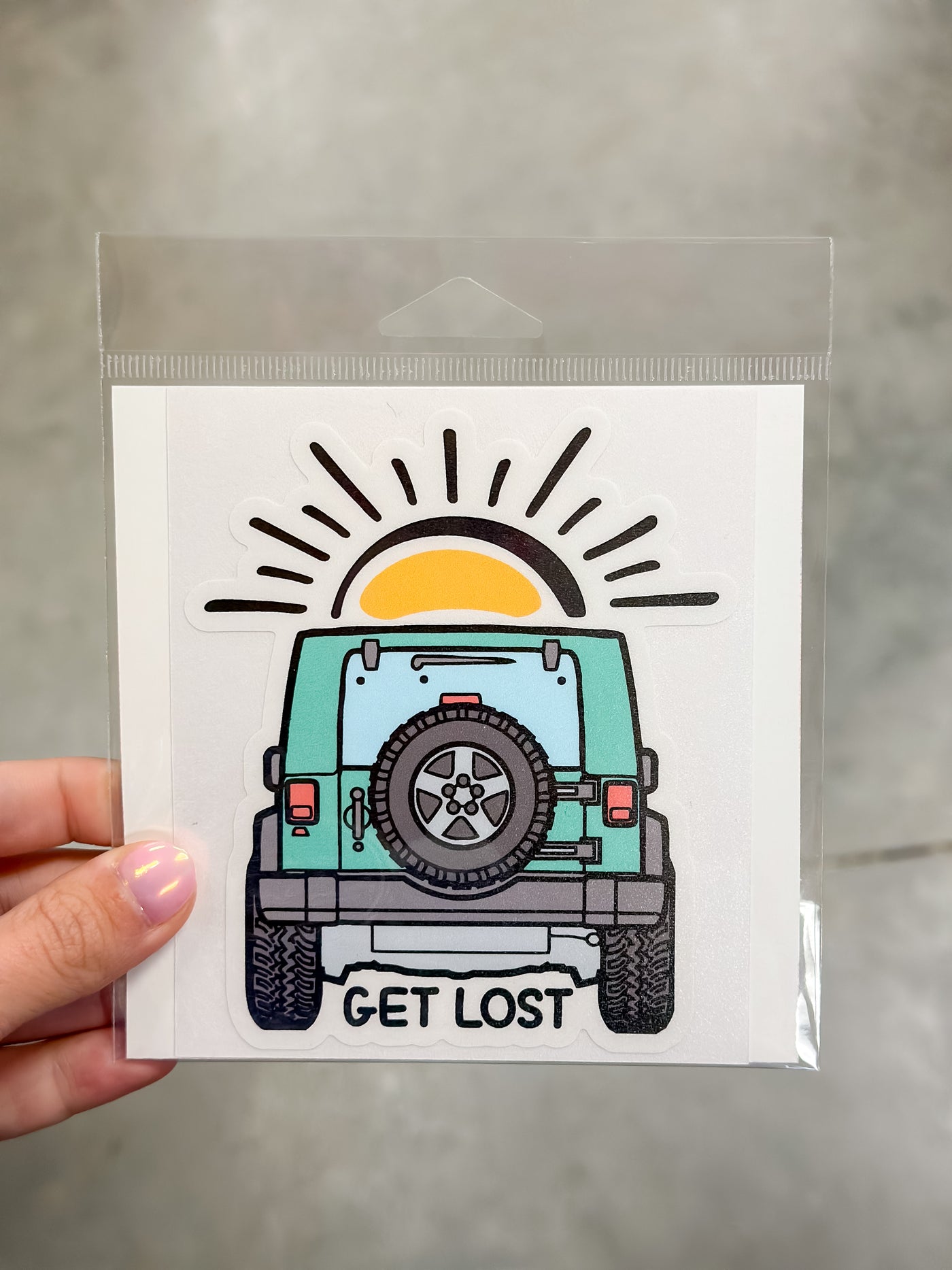 Get Lost -Teal Jeep Sticker