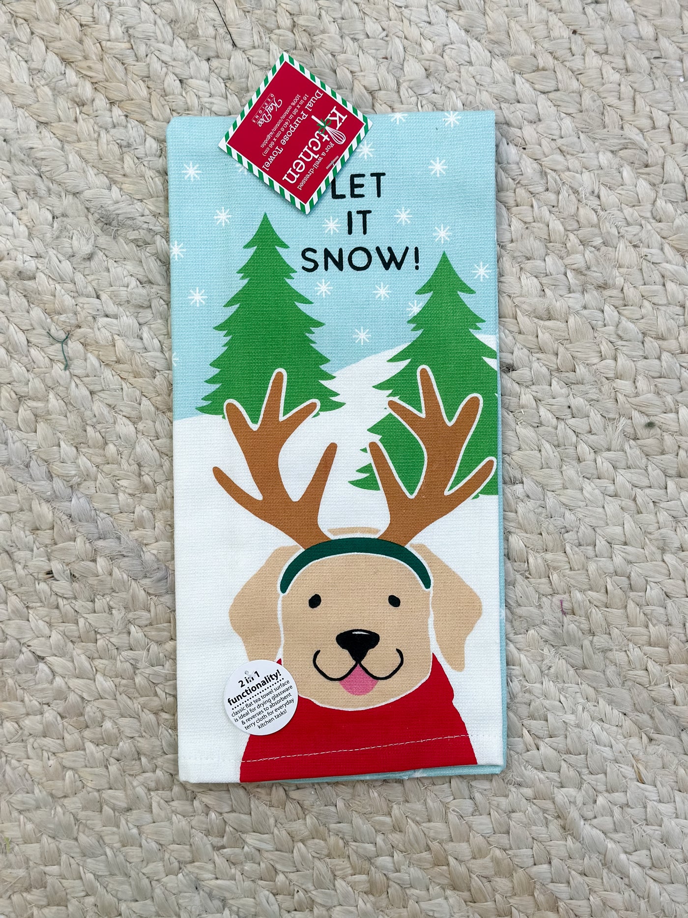 "Let It Snow" Dog Dual Purpose Kitchen Towel