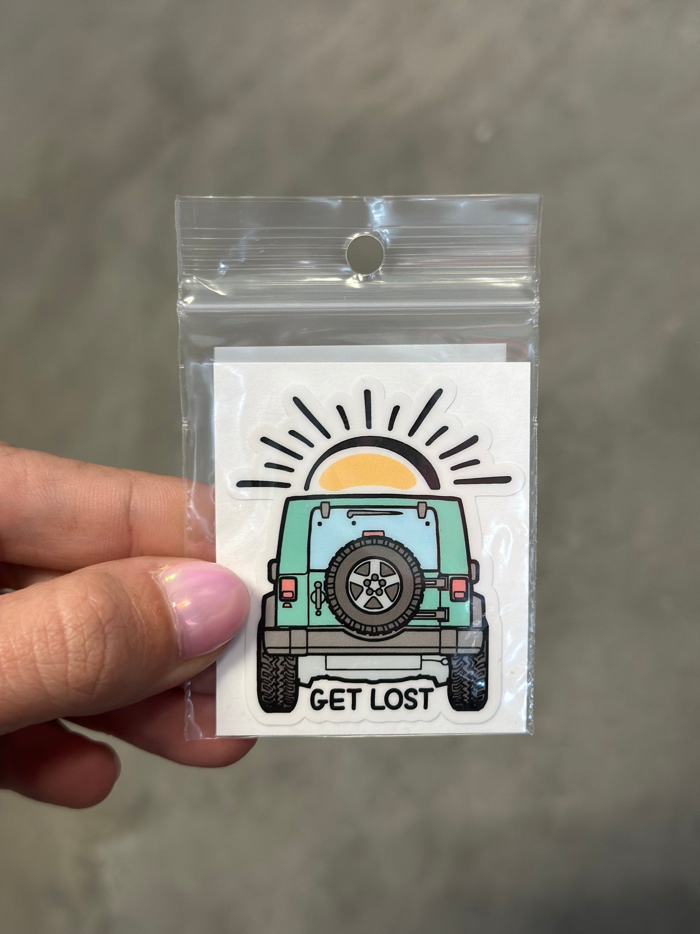 Get lost Teal Jeep- Sticker