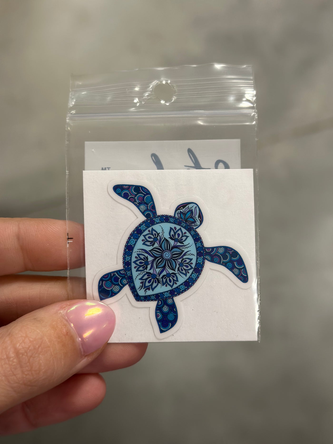 Blue Paisley Turtle Sticker