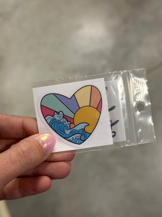 Sun & Wave in Heart Sticker